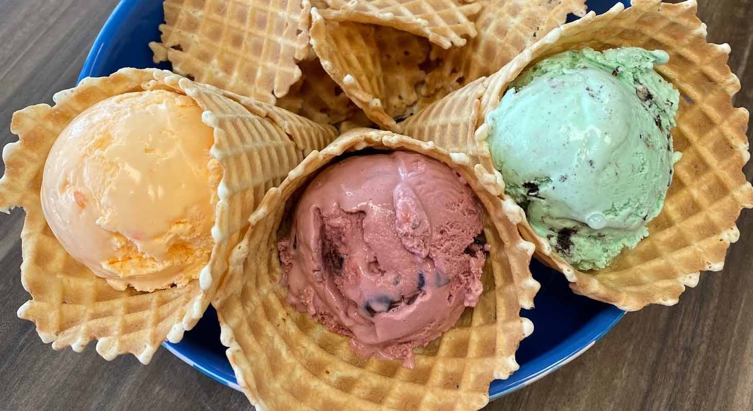 Ice cream cones at Oh Five Scoops!
